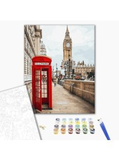 Számozott kifestő készlet vászonra 40x50 cm - Londoni életkép
