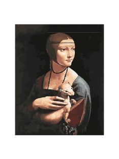 Számozott kifestő készlet vászonra 40x50 cm - Leonardo da Vinci: Hölgy hermelinnel