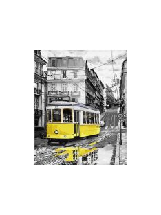Számozott kifestő készlet vászonra 40x50 cm - Sárga villamos a budai utcán