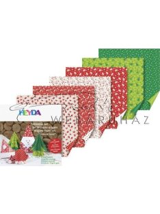 Karácsonyi piros-zöld Origami papír, 20x20cm