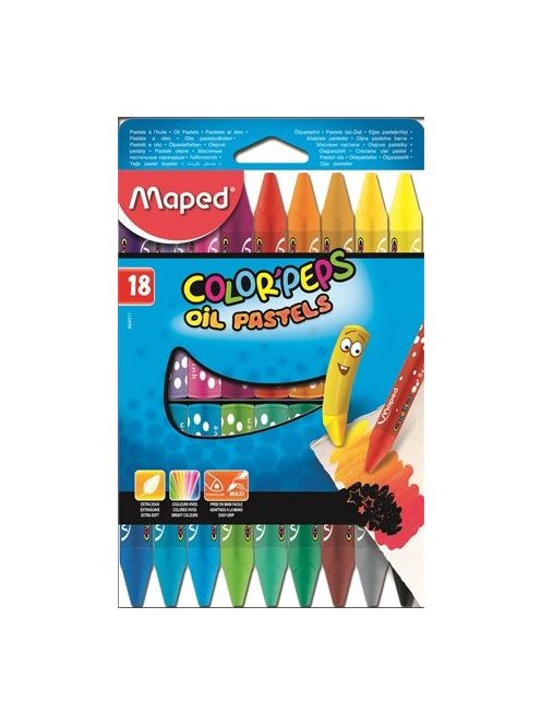 Olajpasztell kréta, MAPED "Color'Peps", 18 különböző szín