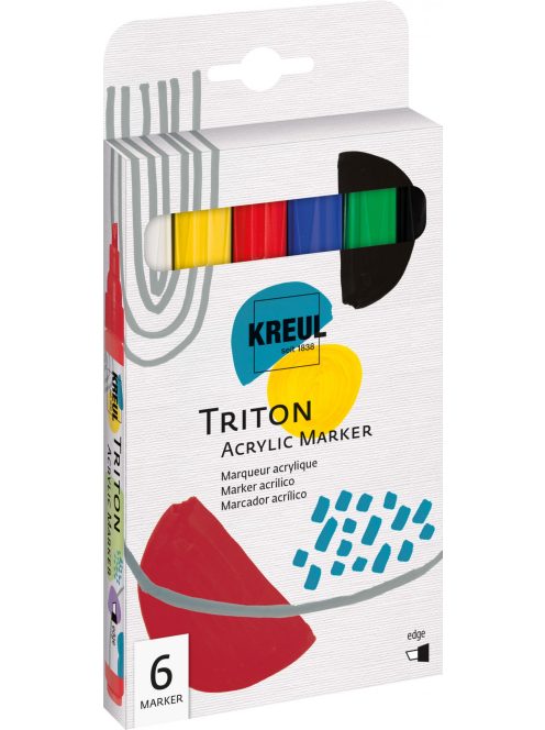 KREUL Triton Akril Marker készlet - Vágott (1-4 mm) 6 db-os készlet