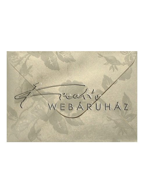 Boríték - Gyöngyház fényű - Rózsa mintás, elegáns esküvői boríték, C6, 16x11,5 cm - Krém