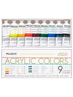 Akrilfesték készlet - MEEDEN Heavy Body Acrylic Paint Set, 9x60 ml  - Alapszínek