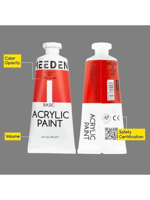 Akrilfesték készlet - MEEDEN Heavy Body Acrylic Paint Set, 9x60 ml  - Alapszínek