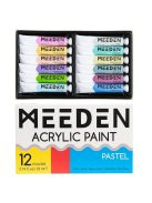 Akrilfesték készlet - MEEDEN Acrylic Paint Set, 12 Pastel Colors 12x22 ml - Pasztell színek