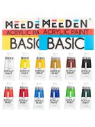 Akrilfesték készlet - MEEDEN Heavy Body Acrylic Paint Set, 12 Vibrant Colors 12x60 ml  - Alapszínek