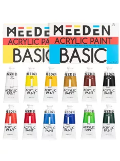   Akrilfesték készlet - MEEDEN Heavy Body Acrylic Paint Set, 12 Vibrant Colors 12x60 ml  - Alapszínek