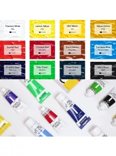   Akrilfesték készlet - MEEDEN Heavy Body Acrylic Paint Set, 12 Vibrant Colors 12x60 ml  - Alapszínek