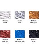 Akrilfesték készlet, sűrű - MEEDEN Heavy Body Acrylic Paint Set, 6 Metallic Colors (2 oz, 60 ml) - Metál színek 6 x 60 ml