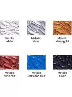   Akrilfesték készlet, sűrű - MEEDEN Heavy Body Acrylic Paint Set, 6 Metallic Colors (2 oz, 60 ml) - Metál színek 6 x 60 ml