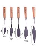 Festőkés készlet - MEEDEN Painting Mixing Scraper, 5 Pcs Artist Stainless Steel Painting Knife Set