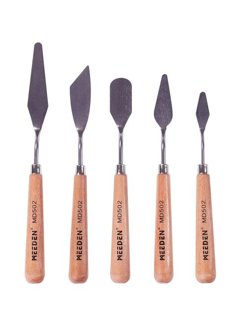 Festőkés készlet - MEEDEN Painting Mixing Scraper, 5 Pcs Artist Stainless Steel Painting Knife Set