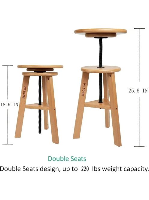 Rajz- és Festőasztal, állítható rajzszékkel - MEEDEN Natural Wood Drafting Table & Stool Set