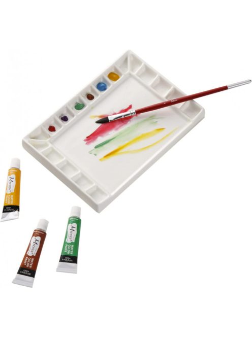 M-ART Professzionális porcelán festőpaletta és színkeverő, téglalap alakú