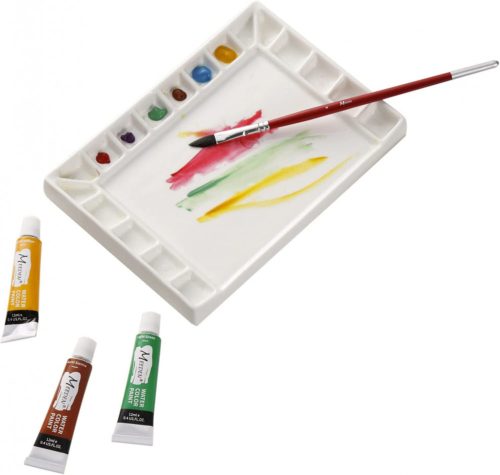 M-ART Professzionális porcelán festőpaletta és színkeverő, téglalap alakú