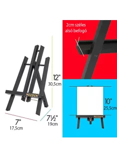   Asztali Festőállvány, fekete fenyő - MEEDEN A-Frame Tabletop Easel 30,5cm