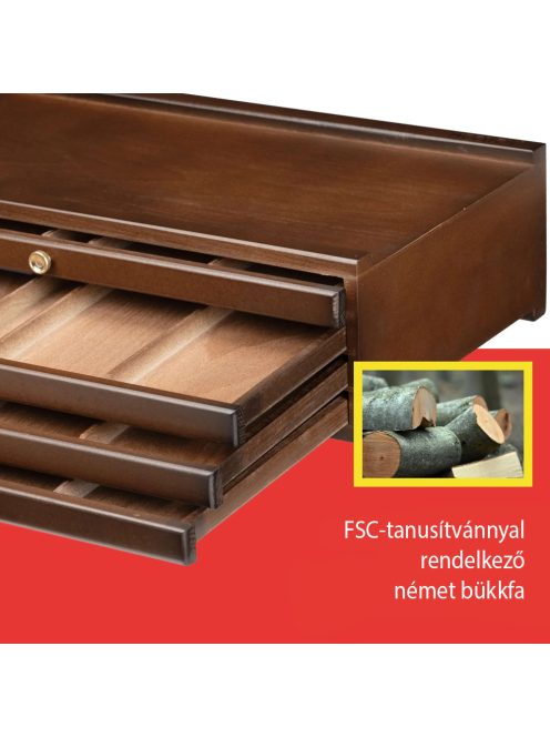 Festődoboz, dió - MEEDEN 4-Drawer Art Supply Storage Box