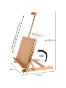 Festőállvány bükkfából - Nagy "H" keretes állítható asztali - MEEDEN Large H-Frame Adjustable Tabletop Easel