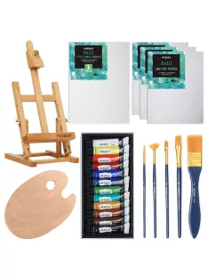   Akrilfesték készlet festőállvánnyal - MEEDEN 22 Acrylic Painting Set with Table Easel