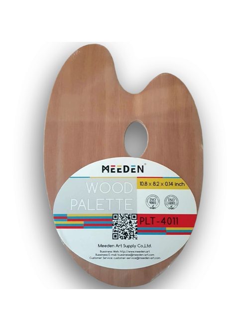 Színkeverő paletta fából, ovális - MEEDEN Wooden Palette 10,8x8,2x0,14 inch - Oval