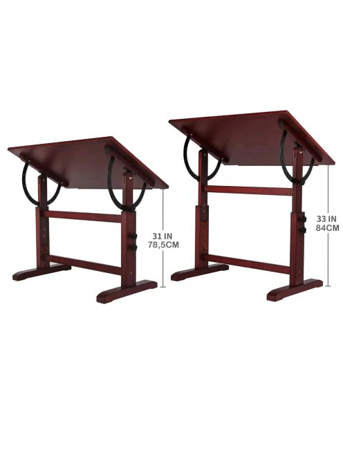 Rajz- és Festőasztal, állítható rajzszékkel - MEEDEN Vintage Wood Drafting Table & Stool Set