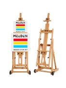 Festőállvány, műtermi, összecsukható, gurítható - MEEDEN Versatile H-Frame Studio Easel Natural