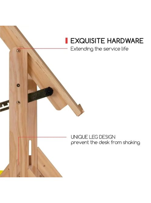 Rajz- és Festőasztal, Natúr - MEEDEN Vintage Wood Drafting Table, Natural