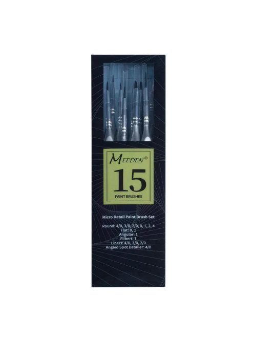 Ecsetkészlet - MEEDEN 15 Pcs Micro Detail Paint Brush Set