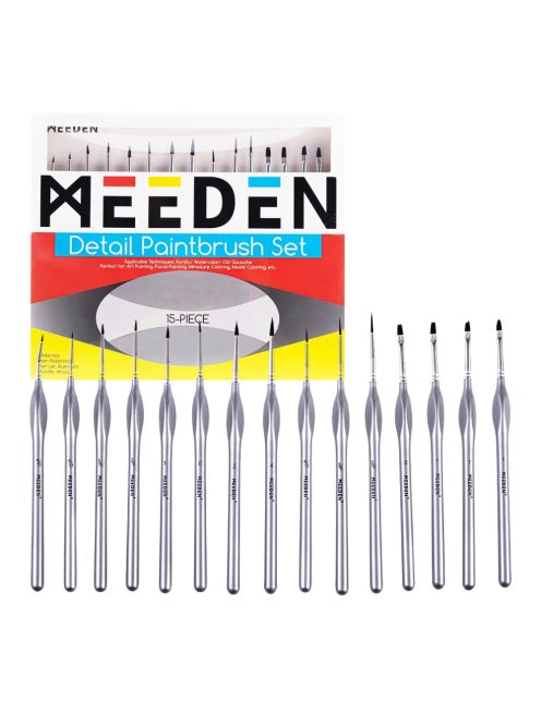 Ecsetkészlet - MEEDEN 15 Pcs Micro Detail Paint Brush Set