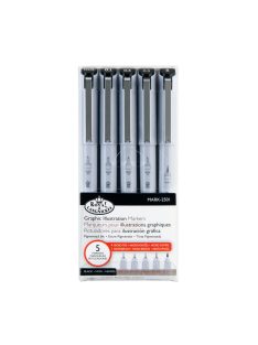   Royal Illusztrációs Pigment Marker készlet - Royal Pigment Markers - 5 db-os készlet