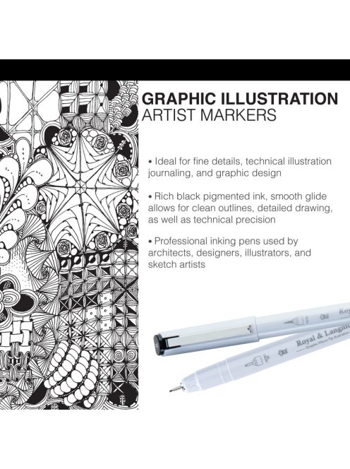 Royal Illusztrációs Pigment Marker készlet - Royal Pigment Markers - 5 db-os készlet