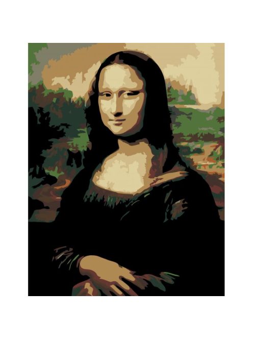 Számozott kifestő készlet vászonra 35x45 cm - Akrilfestékkel, ecsetekkel, felnőtteknek - Mona Lisa