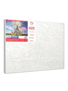   Számozott kifestő készlet vászonra 35x45 cm - Akrilfestékkel, ecsetekkel, felnőtteknek - Disney Kastély