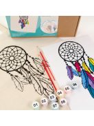 Kifestő készlet vászontáskára 38x42 cm, Számozott - Akrilfestékkel, ecsetekkel, felnőtteknek - Álomfogó