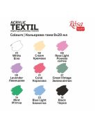 Textilfesték készlet - Rósa Talent Unikornis - 9 x 20 ml tégelyes - kartondobozban