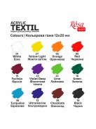 Textilfesték készlet - Rósa Talent STYLE - 12 x 20 ml tégelyes - kartondobozban