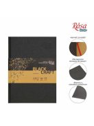 ROSA Studio Keményborítós Vázlatkönyv - Fekete és Kraft vázlatpapírral, A5, 96 lap, 80g - Fekete bor