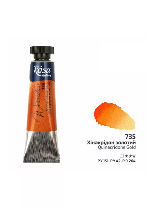 Rósa Gallery akvarell festék - tubus 10 ml - Kinakridon arany 735