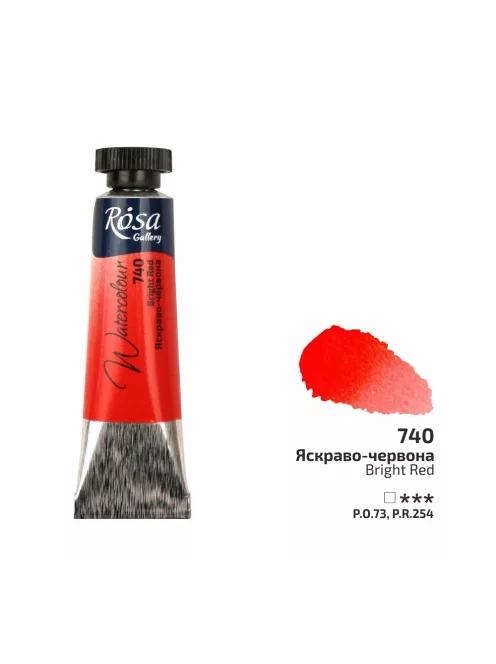 Rósa Gallery akvarell festék - tubus 10 ml - Fényes vörös 740