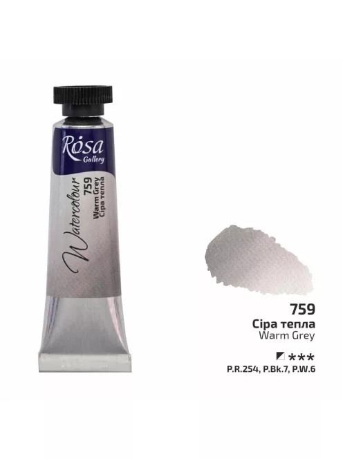 Rósa Gallery akvarell festék - tubus 10 ml - Meleg szürke 759