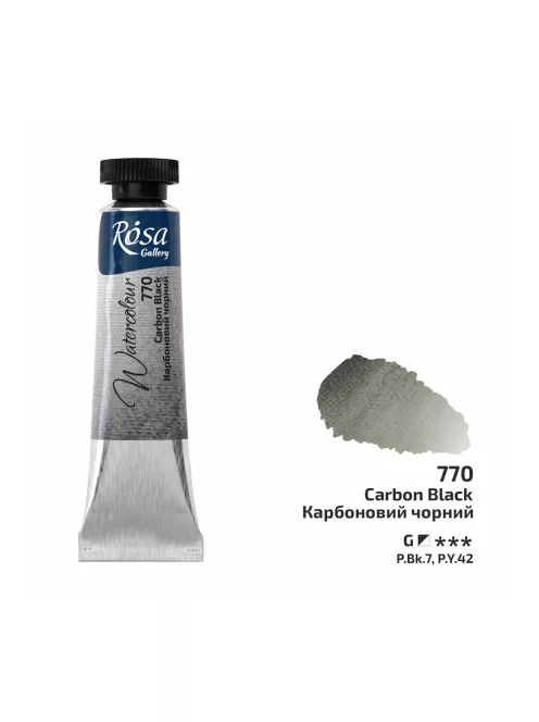 Rósa Gallery akvarell festék - tubus 10 ml - Karbonfekete 770
