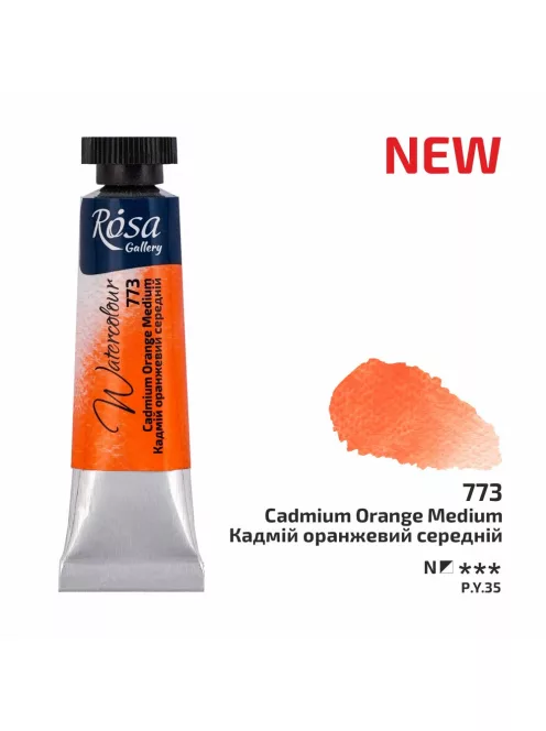 Rósa Gallery akvarell festék - tubus 10 ml - Kadmium narancs médium 773