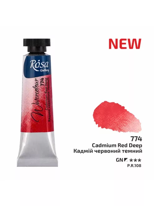 Rósa Gallery akvarell festék - tubus 10 ml - Sötét kadmiumvörös 774