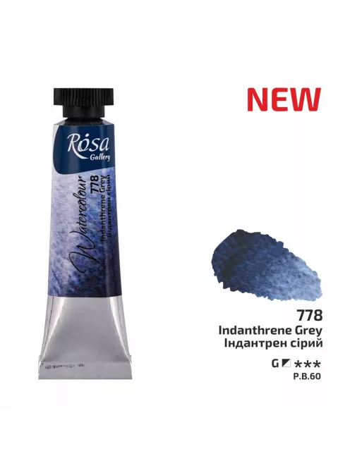 Rósa Gallery akvarell festék - tubus 10 ml - Indantron szürke 778