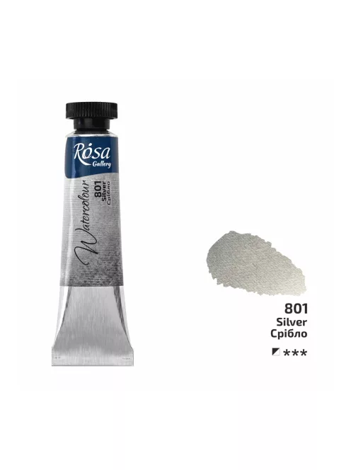 Rósa Gallery akvarell festék - tubus 10 ml - Ezüst 801