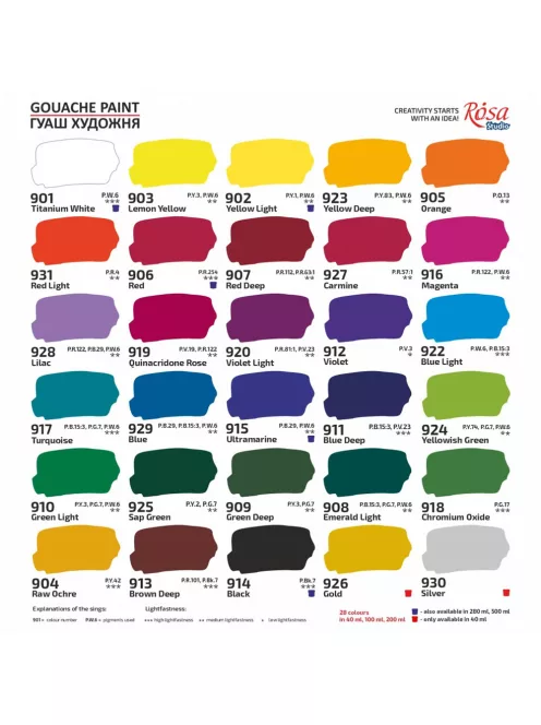 Rósa Gouache Studio színenként - 100 ml tégelyes - Vörös - 906