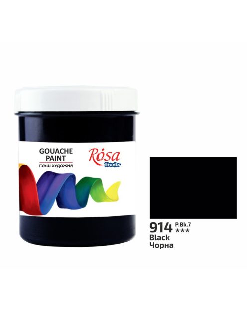 Rósa Gouache Studio színenként - 100 ml tégelyes - Fekete - 914