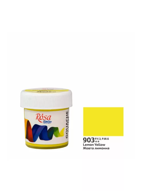 Rósa Gouache Studio színenként - 20 ml tégelyes - Citromsárga - 903