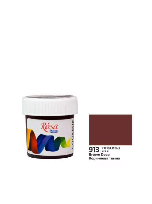 Rósa Gouache Studio színenként - 20 ml tégelyes - Sötétbarna - 913